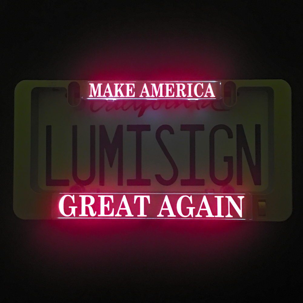 LumiSign insert showing red &