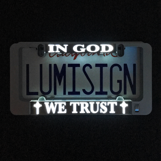 LumiSign insert with glowing &