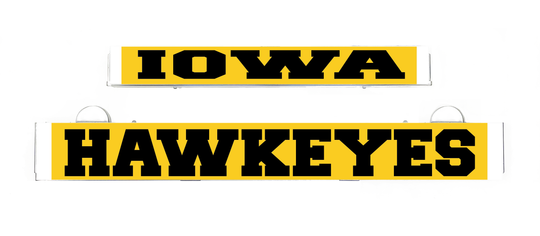Iowa Hawkeyes LumiSign insert strips, yellow with black block lettering