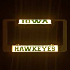 Iowa Hawkeyes LumiSign insert strips, glowing 'IOWA' and 'HAWKEYES'