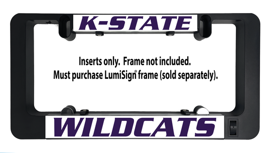 K-State Wildcats LumiSign insert shown in a black mounting frame