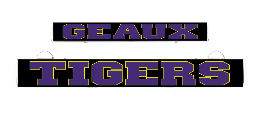 LSU Tigers LumiSign insert with 'GEAUX' and 'TIGERS' lettering