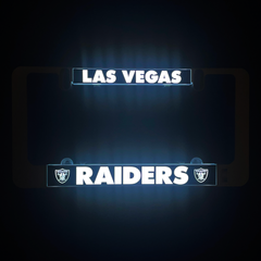 Backlit LumiSign insert showing LAS VEGAS at top and RAIDERS across bottom