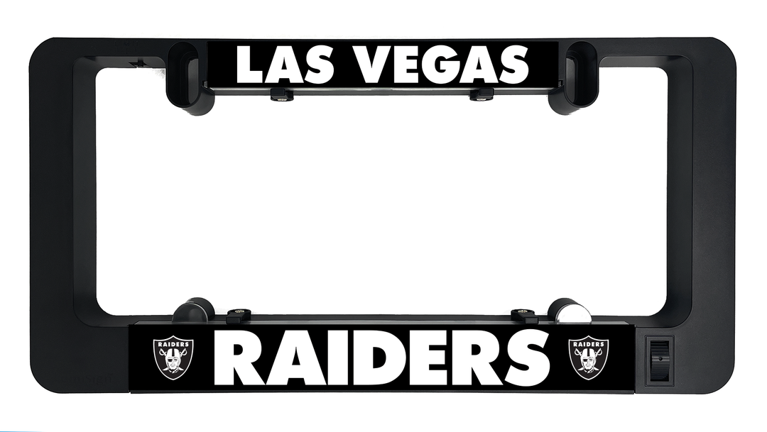 Black LumiSign frame with Raiders insert and white backing panel