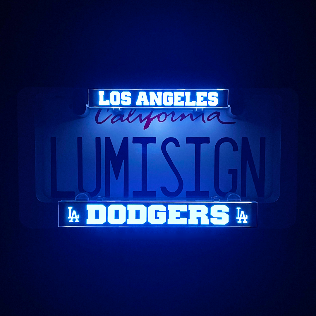 Los Angeles Dodgers LumiSign light-up insert showing “LOS ANGELES” and “DODGERS”