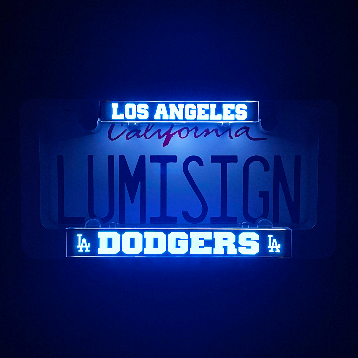 Los Angeles Dodgers LumiSign light-up insert showing “LOS ANGELES” and “DODGERS”