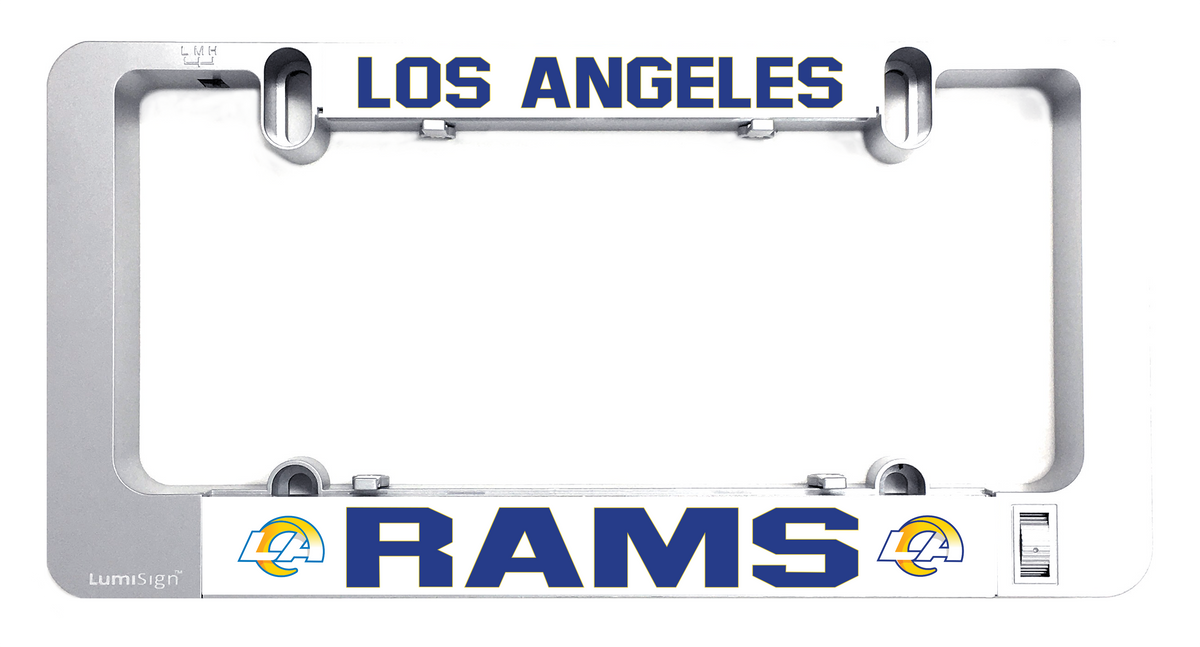 Gray LumiSign insert frame with Los Angeles Rams logo