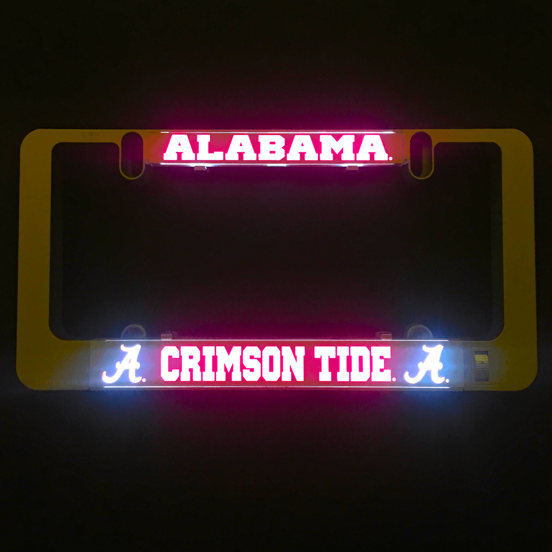 Glowing Alabama Crimson Tide LumiSign insert with ALABAMA above and CRIMSON TIDE below