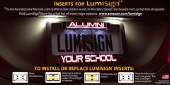 LUMISIGN inserts installation guide with steps for setting up illuminated inserts