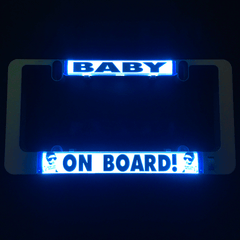 Baby Boy On Board illuminated insert, blue "BABY" and "ON BOARD!" message