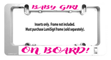 Load image into Gallery viewer, BABY GIRL ON BOARD Inserts for LumiSign (Frame Not Included)
