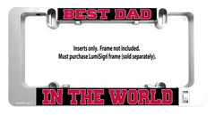 Best Dad in the World LumiSign light insert, clear plastic card with clip corners