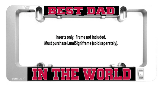 Best Dad in the World LumiSign light insert, clear plastic card with clip corners