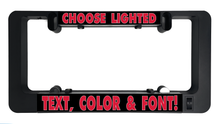 Load image into Gallery viewer, LumiSign – The Auto Illuminated License Plate Frame with Switchable Inserts | Lights Up While You Brake | No Wires, Battery Operated | Installs in Seconds (Grey Frame)
