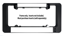 Load image into Gallery viewer, LumiSign – The Auto Illuminated License Plate Frame with Switchable Inserts | Lights Up While You Brake | No Wires, Battery Operated | Installs in Seconds (Black Frame)
