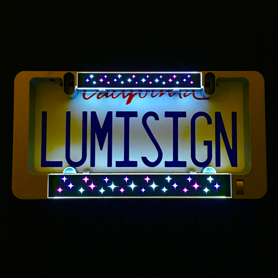 LumiSign star-pattern insert border strip with pink and blue sparkle outlines