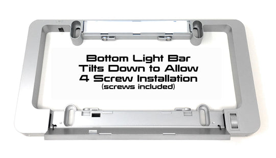 Grey LUMISIGN frame insert with bottom light bar and screw installation points