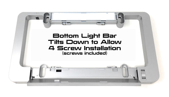 Grey metal frame kit with bottom light bar and tilt-down light insert