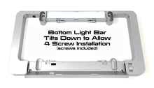 Load image into Gallery viewer, LumiSign – The Auto Illuminated License Plate Frame with Switchable Inserts | Lights Up While You Brake | No Wires, Battery Operated | Installs in Seconds (Black Frame)
