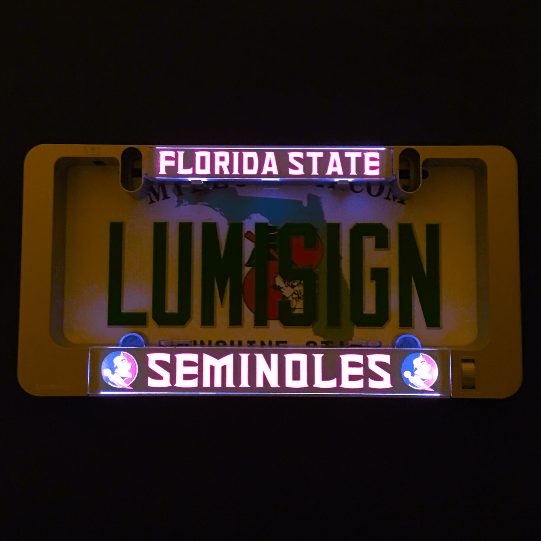 Glowing Florida State Seminoles LumiSign insert with red and gold text