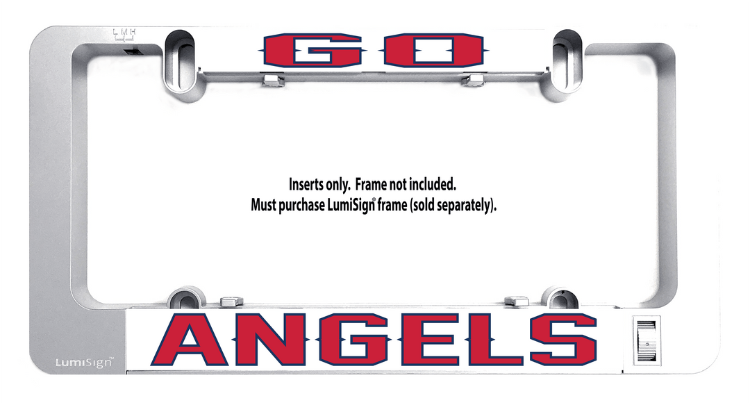 GO ANGELS LumiSign insert with metal rails and red ANGELS letters