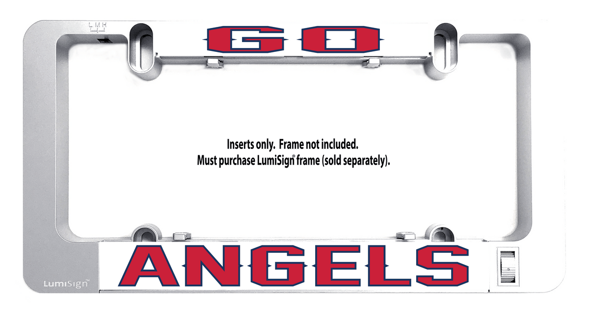 GO ANGELS LumiSign insert with metal rails and red ANGELS letters