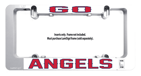 GO ANGELS LumiSign insert with metal rails and red ANGELS letters