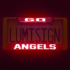 GO ANGELS LumiSign insert with bright white ANGELS text on red