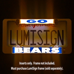 LumiSign LED insert displaying GO and BEARS on illuminated panel