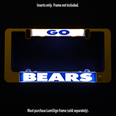 LumiSign illuminated insert showing GO on top and BEARS on bottom