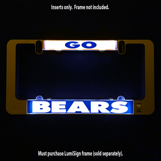 LumiSign illuminated insert showing GO on top and BEARS on bottom