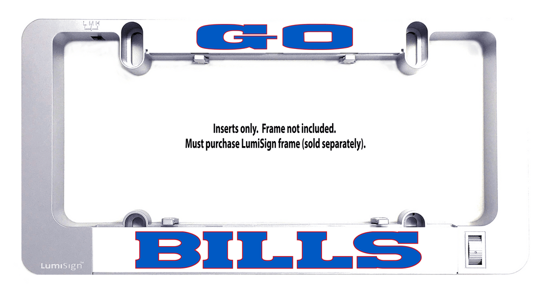 LumiSign insert panel with BILLS lettering on a white backing, inserts only