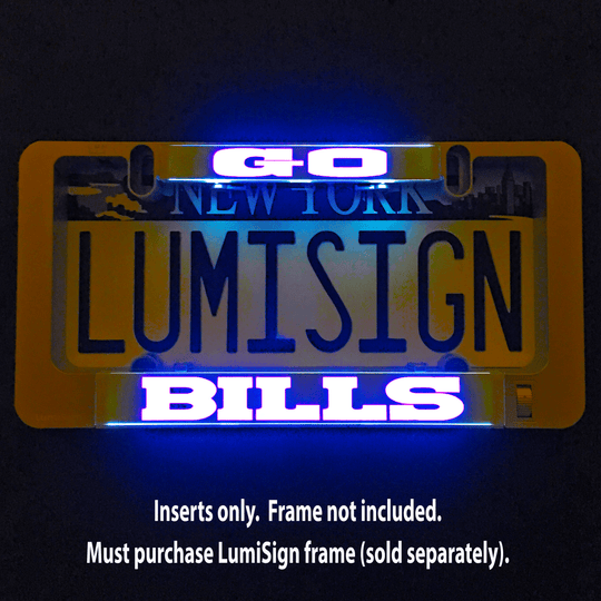 LumiSign illuminated insert with BILLS lettering and dark inner border