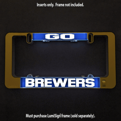 LumiSign GO BREWERS insert with blue LED panel; frame not included