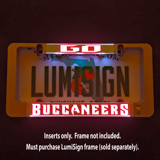 Buccaneers LumiSign insert with illuminated BUCCANEERS logo and school text