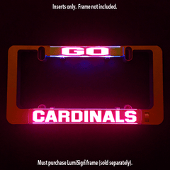 LumiSign GO Cardinals insert panel glowing “GO” and “CARDINALS”