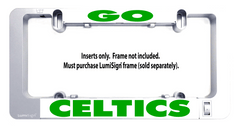 LumiSign Celtics light-up insert panel with green CELTICS lettering; frame not included