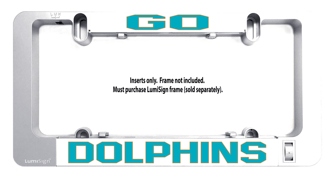 GO DOLPHINS LumiSign insert logo; inserts only, frame not included