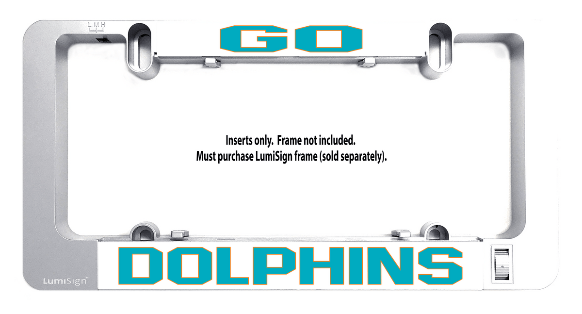 GO DOLPHINS LumiSign insert logo; inserts only, frame not included