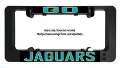 Jaguars LumiSign insert with black backing and teal/yellow team logo