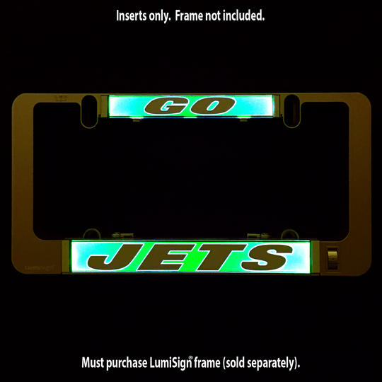 Illuminated GO JETS LumiSign insert with GO and JETS text