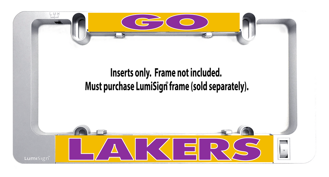 Lakers GO LumiSign insert with frame-not-included text