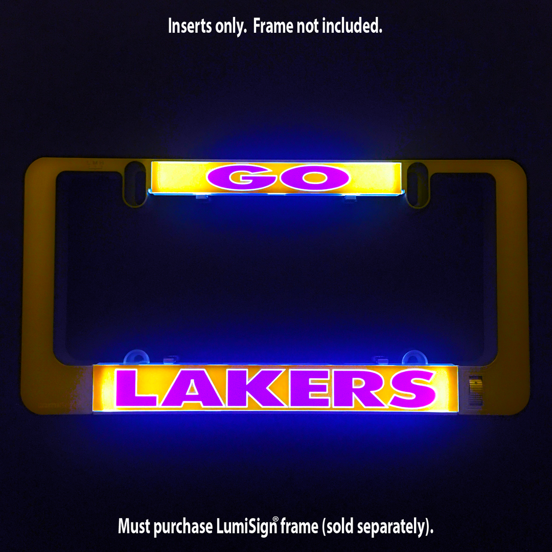 Illuminated GO Lakers LumiSign insert with LAKERS logo