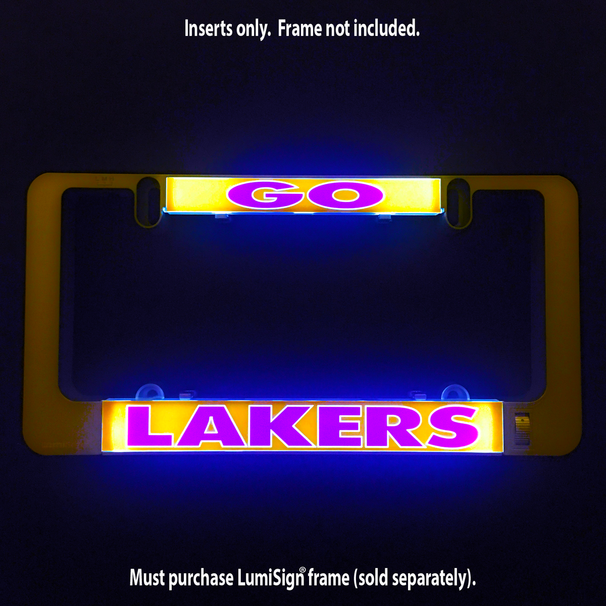 Illuminated GO Lakers LumiSign insert with LAKERS logo