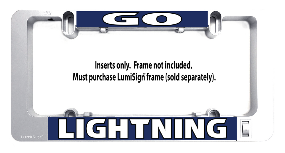 GO LIGHTNING LumiSign inserts with LIGHTNING panel and four mounting clips