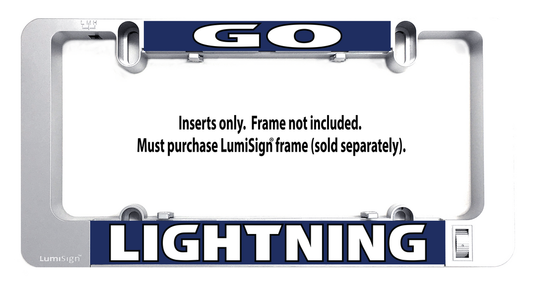 GO LIGHTNING LumiSign inserts with LIGHTNING panel and four mounting clips