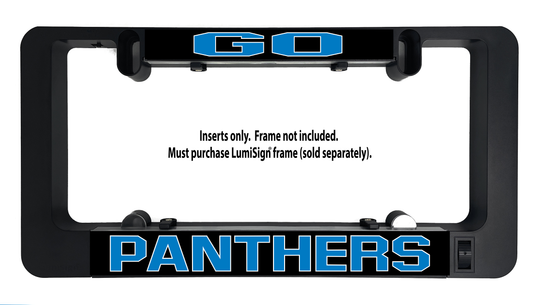 GO Panthers LumiSign insert panel with “PANTHERS” text and blue accents