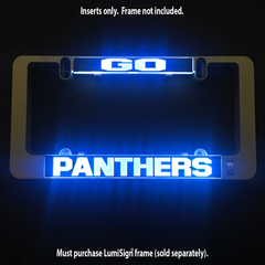 GO Panthers LumiSign insert glowing with “GO” and “PANTHERS” text