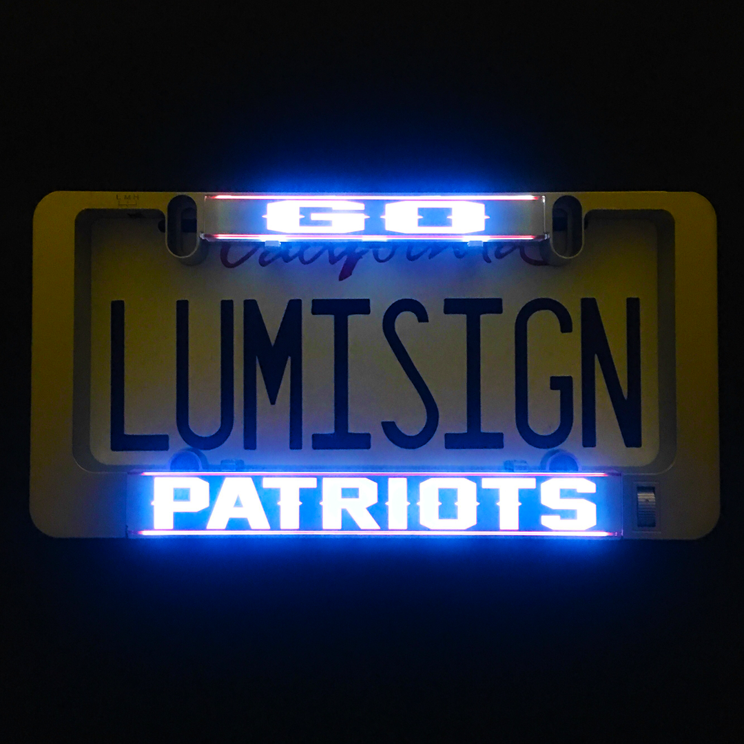 Illuminated LumiSign insert showing &