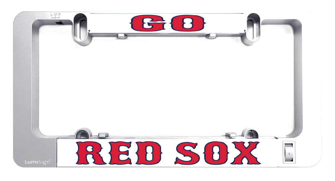 LumiSign Red Sox insert panel with “RED SOX” lettering and attachment clips